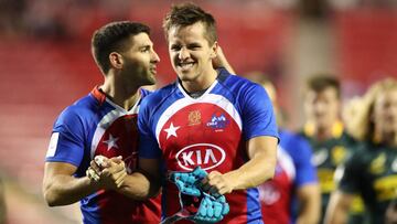 Francisco Urroz celebra el empate hist&oacute;rico frente a Sud&aacute;frica.