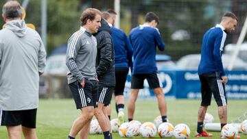 Arrasate durante el entrenamiento de hoy