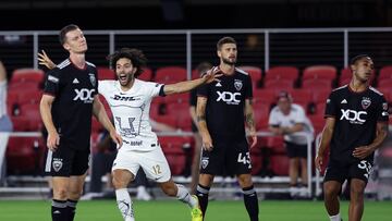 Cesar Huerta celebrates his goal 1-0 of Pumas during the game Pumas UNAM vs DC United, corresponding to the group stage of the Leagues Cup 2023, at Audi Field Stadium, on July 29, 2023.

<br><br>

Cesar Huerta celebra su gol 1-0 de Pumas durante el partido Pumas UNAM vs DC United, correspondiente a la fase de grupos de la Leagues Cup 2023, en el Estadio Audi Field, el 29 de Julio de 2023.