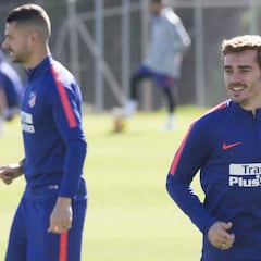 Koke, Godín y Diego Costa no se ejercitaron con el grupo