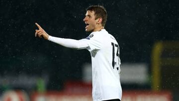Thomas Mueller of Germany celebrates during the FIFA 2018 World Cup Qualifier