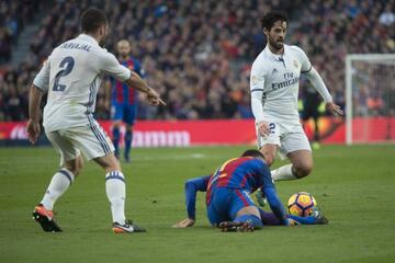 NEYMAR was taken off with muscle pain during El Clasico