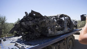 Estado del vehículo en el que viajaba Juan Antonio Reyes.