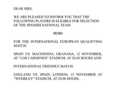 Lopetegui preconvocó a Suso como competencia de Isco