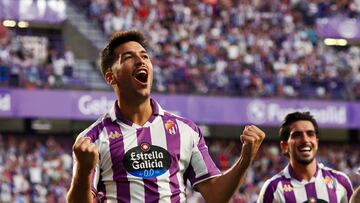 Valladolid. 1/10/2023. 8 jornada Liga HIPERMOTION Real Valladolid - Burgos CF.
Gol de V. Meseguer
Photogenic/Miguel Ángel Santos