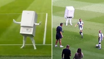 West Brom mascot Boiler-Man gets the Hawthorns cooking