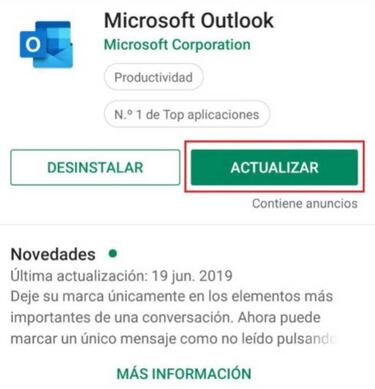 Si usas la app Outlook en Android actualízala, hay un fallo de seguridad