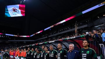 Antonio Amor, Rafael Marquez Assistant coach and Javier Aguirre head coach of Mexico during 2025 International Friendly match between Mexico (Mexican National team) and Paraguay at Alamodome Stadium, on November 18, 2025 in San Antonio Texas, United States.