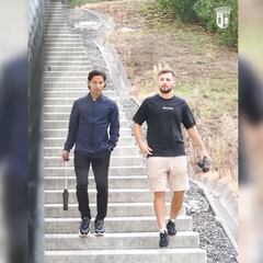 ¡Día mexicano! Lainez y Pizzuto visitaron a los niños del Sporting Braga