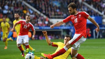 Admir Mehmedi gets his shot away in the Parc des Princes. 