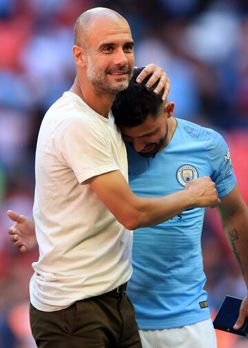 Agüero ganó con Pep Guardiola la Community Shield de 2018.