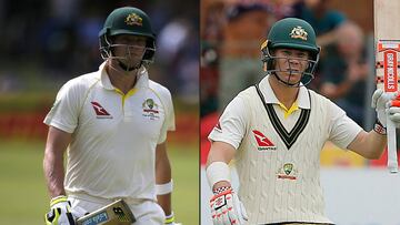 Australia batsman and captain Steve Smith (L) batsman David Warner .