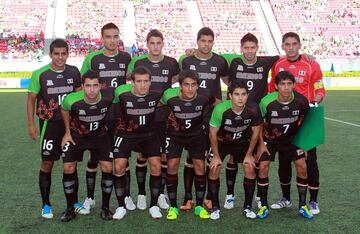 Juego Panaméricanos en Guadalajara, 23 de octubre del 2011.
Hiram Mier, Néstor Araujo, Oribe Peralta, Javier Aquino, Miguel Ponce. . .