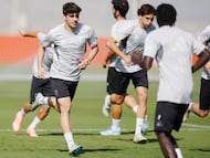 Pablo Sáenz, en un entrenamiento con el Granada