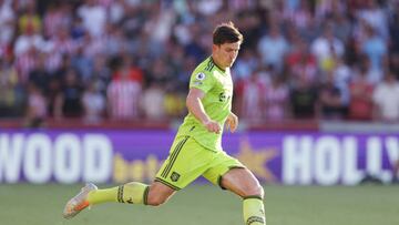 BRENTFORD, ENGLAND - AUGUST 13: Harry Maguire of Manchester United during the Premier League match between Brentford FC and Manchester United at Brentford Community Stadium on August 13, 2022 in Brentford, England. (Photo by Manchester United/Manchester United via Getty Images)