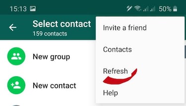 Por qué no me aparece un contacto recién añadido a WhatsApp