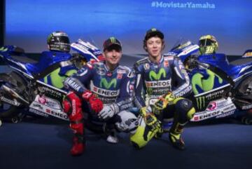 Los pilotos de Movistar Yamaha Jorge Lorenzo y Valentino Rossi.