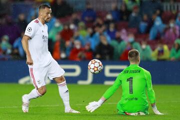 Haris Seferovic y Marc-André ter Stegen.