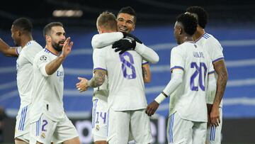 Toni Kroos of Real Madrid celebrates a goal during the UEFA Champions League, Group D, football match played between Real Madrid and FC Internazionale Milano at Santiago Bernabeu stadium on December 7, 2021, in Madrid, Spain.
AFP7
07/12/2021 ONLY FOR U