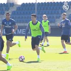 Cristiano ya se entrena con el grupo de cara al Athletic