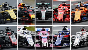 Los diez coches de F1 de 2018.