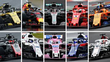 Los diez coches de F1 de 2018.