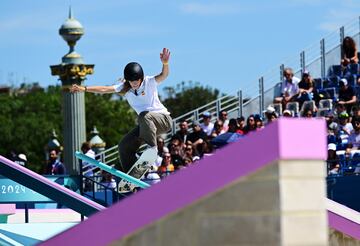 Daniela Terol, en acción en el park instalado en La Concorde. 