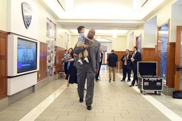 Patrick Ewing, durante la presentación como nuevo entrenador de Georgetown.