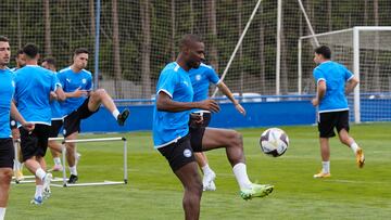 Mamadou Sylla en un entrenamiento