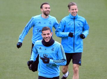 Marcelo reaparece muy activo en el entrenamiento del Madrid