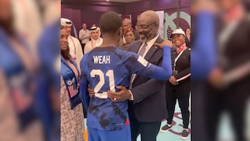 La cuenta oficial de la Selección de los Estados Unidos, compartió un video de la convivencia entre George y Tim Weah al final del encuentro ante Irán.