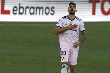 Joaquín Larrivey le marcó a 16 de 19 rivales en Primera División. Sólo no ha festejado ante Colo Colo, Universidad de Concepción y Coquimbo Unido.