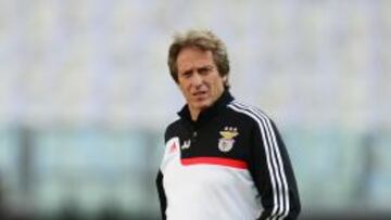 Jorge Jesús, durante el entreno en Turín.