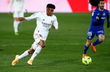 dep 33 f01. Marvin Park of Real Madrid in action during the spanish league, La Liga Santander, football match played between Real Madrid and Getafe CF at Ciudad Deportiva Real Madrid on february 09, 2021, in Valdebebas, Madrid, Spain.