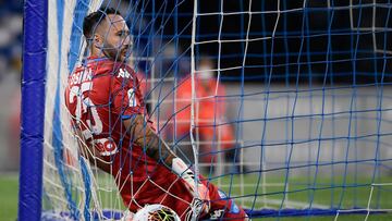 David Ospina durante el partido entre Napoli e Inter por Copa Italia.