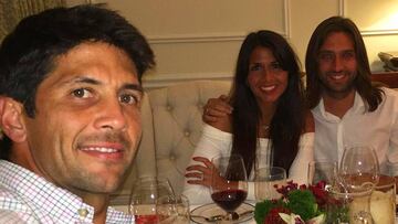 Fernando Verdasco con su hermana Sara y su cu&ntilde;ado Juan Carmona