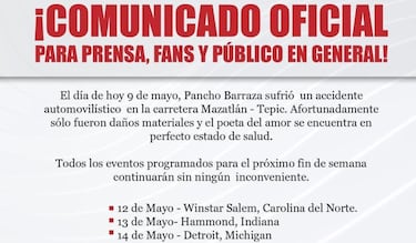 Pancho Barraza sufre accidente automovilístico: ¿Qué sucedió, estado de salud y últimas noticias?