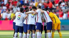 Jun 1, 2022; Cincinnati, Ohio, USA; Members of the United States huddle prior to the game against Morocco during an International friendly soccer match at TQL Stadium. Mandatory Credit: Katie Stratman-USA TODAY Sports