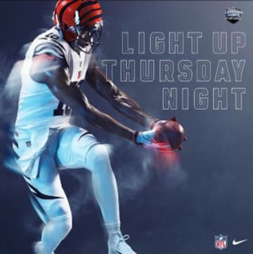 Los brillantes uniformes de la NFL para los jueves por la noche