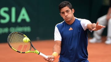 Tenis, Colombia vs Chile.
Copa Davis 2017.
Cristian Garin de Chile durante la serie final de partidos en el Grupo I de la Zona Americana de la Copa Davis,
VizzorImage / Leon Monsalve /Photosport