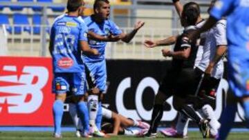 Alejandro López recibe tarjeta roja en el O'Higgins-Colo Colo.