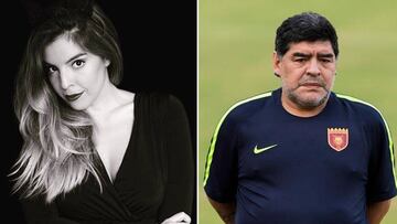 Imágenes de Dalma Maradona y de Maradona durante un entrenamiento
