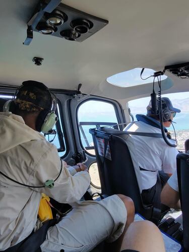 Disfrutó de un paseo en helicóptero durante sus días de descanso.