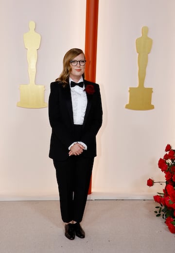 Sarah Polley a su llegada a la alfombra champagne.