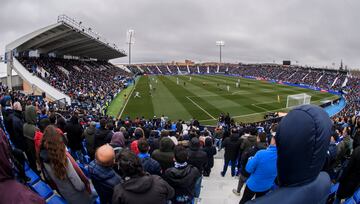 Butarque, en un partido en Primera. 