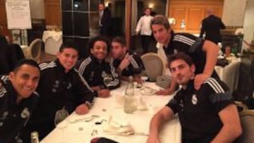 La cena de los jugadores del Madrid.