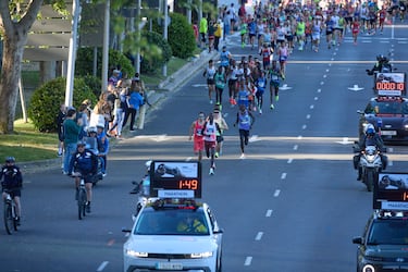 Decenas de personas participan en la 47ª edición del Zurich Rock 'N' Roll Running Series, a 27 de abril de 2025, en Madrid (España).