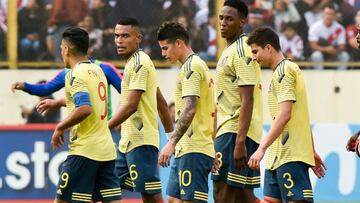 Selecci&oacute;n Colombia en el amistoso ante Per&uacute;