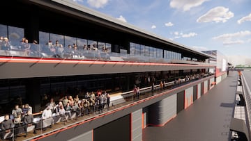 Así será la recta del meta del Madring, con un nuevo 'Pit Building' para los boxes de los equipos y en área VIP.