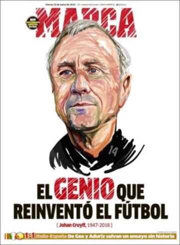Todos los medios deportivos se acuerdan de Johan Cruyff
